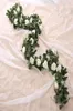 Fleurs décoratives couronnes en soie vigne rose artificielle suspendue pour décoration murale rotin de fausses plantes feuilles guirlandais romantique wedd8223284