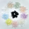 Fleurs décoratives 10pcs / lot 7,5 cm Pearls Organza Tissu en mousseline de mousseline fleur de fleur artificielle pour robe de mariée broche couvre