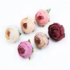 Decoratieve bloemen 10 stks kunstmatig voor huizendecoratie nepplastic kerstslangers slingers diy geschenken scrapbooking zijden thee rozen