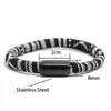 Bracelets de charme Bracelet enveloppant ethnique pour hommes femmes 6 mm Bohême corde braslet noir en acier inoxydable en acier inoxydable plage nautique Pulséria Y240510