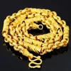 Colar cilíndrico sólido de ouro real masculino de 18k, twist de bambu twist de ouro 18k, twist bamboo colar de areia de areia 288m