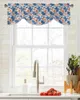 Curtain Flowers Tropical Leaves Plants Window Living Room Kitchen Cabinet Tie-up Valance Rod Pocket