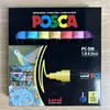 Uni 7 пастель Posca Paint Marker Pen PC-5M 7C средние маркеры POSCA с обратимыми наконечниками акриловая краска ручки Posca 240506