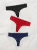 Dames slipje sexy en charmant ondergoed ultradunne volle kant string 3 pc's zwart blauw rood kan worden gekoppeld aan een lingerie 363-3