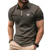 Polos maschile uomini Summer Short Slve Fashion Zipper Shirt.Y240510G6MF