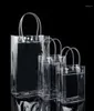Gift Wrap 10pcs PVC Plastispåsar med handtag Vinförpackning Clear Bag Party Favors Bag Fashion PP Button11514515