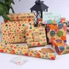 3pcs regalo regalo 5pcs/set kraft wrapping paper happy bottose avvolgimento della carta stampata per festa di carta accoppiamento Accessori