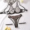 Bras stelt luipaard ondergoed voor vrouwen sexy enige alleen fans kit comfort mesh dames push omhoog bh 3pcs romantische erotische lingerie set