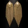 Stud -oorbellen Pearl Decor Lange Tassel met zilveren naald kristal Rhinestone prachtige sprankelende feestkostuumaccessoires voor haar