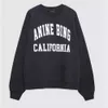 Sweatshirts voor dames 24 Spring Fashion Nieuwe Niche Ab Classic Letter Print Wash Roer Roer gebakken sneeuwvlok Losse ronde nek trui