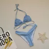 Momento de banho feminina Triângulo sexy Push Up Brasilian Bikini Set amarrado Bikinis Mulheres ruched Swimsuit Beach Wear Behiting Suits Biquini