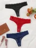 Dames slipje sexy en charmant ondergoed ultradunne volle kant string 3 pc's zwart blauw rood kan worden gekoppeld aan een lingerie 363-3