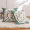 Pillow Floral Cover Embroidery 45x45cm Yellow Blue Grey Pink Canvas Cotton Decorative Pillowcase For Sofa Bed