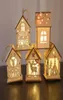 Christmas log cabin Hangs Wood Craft Kit Puzzle Toy Xmas Wooden House with candle light bar Home Decorations Children039s holid2732634