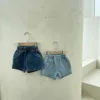 Шорты летняя детская одежда сплошная джинсовая штаны, прямые девочки шорты для мальчиков, брюки 2405