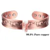 Bracelet magnétique en cuivre pur Men d'arthrite Aimments réglables Femme Femme Thérapie Cuff