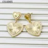 Dangle Earrings 5 Pairs Classic Heart Pave Tiny Pearls Metallic Long Jewelry Gift Fashion Lovely 30647