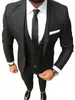 Herenpakken Black Fashion Business Men passen Smart Casual Slim Fit Blazers Hombre Notch Rapel Hoogwaardige 3 -delige 3 -delige set kostuum Homme