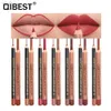 Läpppennor QiBest Lipstick 2pc/Set Matte Lipstick Pencil med läppstift Tatuering Pen Trähandtag Vattentät Hållbar naken Läppstift QB026 D240510