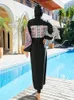 Femme Muslim Swimwear Women Long Sleeve Swimsuit Islamic Swimming Suit Modest Robes Plain Swimwear With Hijab Wear 240419