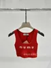 Camisoles Tanks Designer 2024 Women 's Outwear 로고를위한 New Summer Strap Tank Top Short Underlay, Slim Red Underlay Check DZ7Q