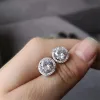 Vecalon New Arrival Best Friends Gold MlatedEarings Big Diamond for Women White Zircon Earrings 2024