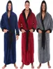 Mode casual men039s sömnkläder badrockar flanell mantel huva långärmad par män kvinna plysch sjal kimono varm manlig badro2978743