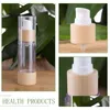 Packing Bottles Wholesale New Bamboo Cosmetic Packaging Bottle 20Ml 30Ml 50Ml 80Ml 100Ml 120Ml Empty Airless Vacuum Pump For Makeup Dr Dhhto
