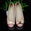 Scarpe casual Female Teltie piatti Bowtie Sweet Round Toe Women Single Ballerina Big Size 32-48 Stile estivo di Beige Pink Mocasines Mujer