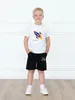 Kläder sätter sommarbarn roliga fiske månkläder 2 st baby bomull t-shirts korta byxor outfits pojkar sport outwear