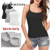 Frauentanks sexy Tanktops mit eingebautem Pad BH ärmellose feste Unterwäsche-Kamisole für Frauen weibliche Fitness Yoga-Kleidung Sport