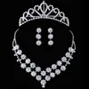Accessori per la sposa di cristallo di moda set di gioielli di spina con corona di orecchini da collana per sposa sposa spedizione gratuita 2091