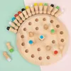 Wooden Montessori Chess Puzzle Game - Colorful Memory Match for Children's Cognitive Development