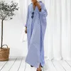 Casual jurken Plus size losse button up -shirt met lange mouwen maxi jurk retro katoenen linnen onregelmatigheid kantoor werkvestidos mujer