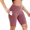 Lu Frau Yoga Sport Biker Hotty Hot Shorts Cross Border und Damen, die seitlich seitentasche eng mit hoher Taille laufen