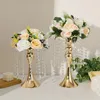 Vasi Romantic Crystal Napone Fiore Stand Flower Porta in metallo Luxury Fiori Disposizione Vase Dai di matrimonio Decorazione per centrotavola