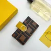 Korthållare plånbok mode middle smörgås bekvämlighetskort väska 5 kortplatser med logotyp intern etikett svart kalvläder material 6 c 2156