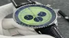 46 mm Jakość B01 Navitimer zegarek Chronograf Kwarc Ruch stalowy Mint Zielona czarna tarcza 50. rocznica mężczyzn zegarek skórzany pasek 7942479