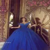 Robes de quinceanera bleu royal Sweet 16 robes de fête longues robes de bal plus vestiges de taille plus de taille de 15 anos 291