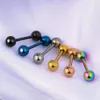 6 stks tongringen kleurrijke barbell body piercing sieraden 12 mm 14 mm 16 mm 18 mm 240429