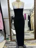 Vestidos casuales 2024 Autumn Women's Sexy Spaghetti Strap Diamond V-Charnage Long Dress Bodycon Celebrity Club Party