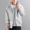 Herren Hoodies American Style 500G Fleece für Herbst- und Winterfarbfarbe Plüsch Dicke Jacke mit Kapuze Reißverschluss Cardigan Pullover