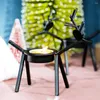 Candle Holders Reindeer Small Holder Festive Metal Christmas Tea Light Table