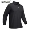 Heren Polo's Takawasen Snel gedroogde poloshirt Heren Ademend lange mouwen T-Shirt Sports Leisure Work Zipper Top Q240509