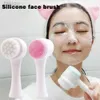 Cleaning Facial cleaning silicone facial brush manual facial cleaning brush soft hair cleaning brush double-sided massage brush d240510
