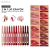 Crayons à lèvres 2 en 1 Lèche à lèvres imperméable Sweat résistant à la sueur Velvet Mattick Lipstick Multi-uspose Lip Lined Diamond Crayt Set pour les lèvres et les yeux D240510