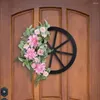 Декоративные цветы декор венок искусственный яркий цветовой симулятор цветочный реалистичный дизайн для подвески входной двери A Колесо