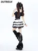 Jupes Summer Femme Sweet mignon simple gothique japonais 2024 Lace Girl Casual High Taist Jupe pour Lady Fashion