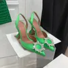 sandálias de grife de fivela embelezada de cristal Sapatos Sapat Sandals Sandals Designers de luxo feminino