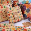 3pcs regalo regalo 5pcs/set kraft wrapping paper happy bottose avvolgimento della carta stampata per festa di carta accoppiamento Accessori